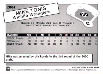 2004 Grandstand Wichita Wranglers #NNO Mike Tonis Back