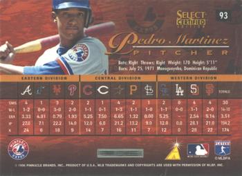 1996 Select Certified - Certified Red #93 Pedro Martinez Back