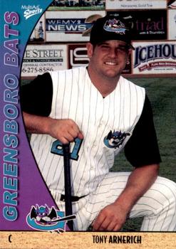 2004 MultiAd Greensboro Bats #3 Tony Arnerich Front