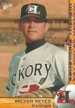 2004 MultiAd Hickory Crawdads #27 Milver Reyes Front