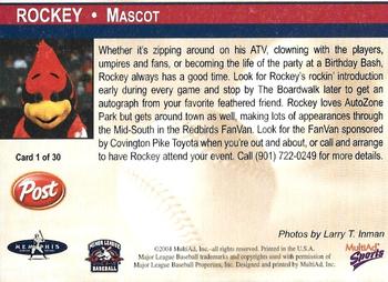 2004 MultiAd Memphis Redbirds #1 Rockey Back