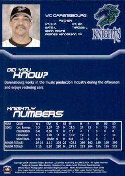 2004 Choice Charlotte Knights #5 Vic Darensbourg Back