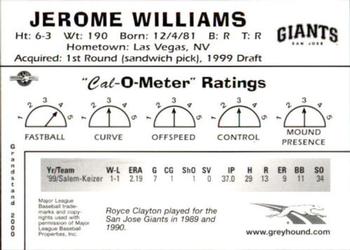 2000 Grandstand California League Top Prospects #NNO Jerome Williams Back