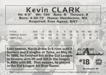 2000 Grandstand El Paso Diablos #NNO Kevin Clark Back
