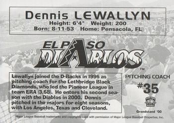 2000 Grandstand El Paso Diablos #NNO Dennis Lewallyn Back