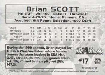 2000 Grandstand El Paso Diablos #NNO Brian Scott Back