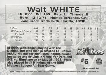2000 Grandstand El Paso Diablos #NNO Walt White Back