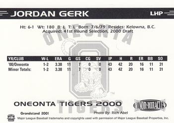 2000 Grandstand Oneonta Tigers #NNO Jordan Gerk Back
