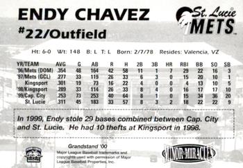 2000 Grandstand St. Lucie Mets #NNO Endy Chavez Back