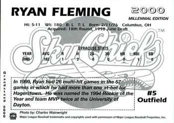2000 Grandstand Syracuse SkyChiefs #NNO Ryan Fleming Back