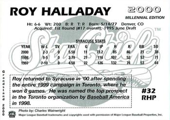 2000 Grandstand Syracuse SkyChiefs #NNO Roy Halladay Back