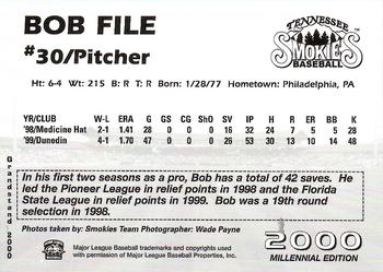 2000 Grandstand Tennessee Smokies #NNO Bob File Back