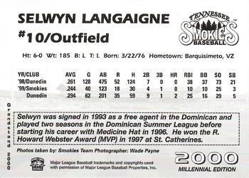 2000 Grandstand Tennessee Smokies #NNO Selwyn Langaigne Back