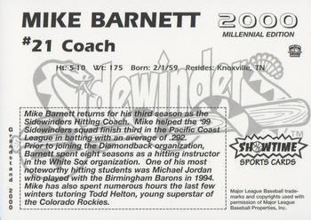 2000 Grandstand Tucson Sidewinders #NNO Mike Barnett Back
