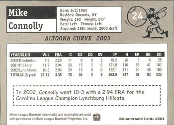 2003 Grandstand Altoona Curve #NNO Mike Connolly Back