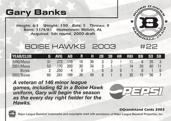 2003 Grandstand Boise Hawks #NNO Gary Banks Back