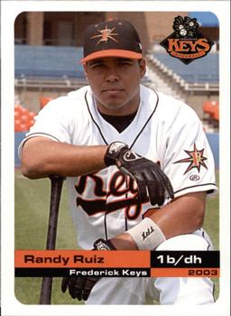 2003 Grandstand Frederick Keys #NNO Randy Ruiz Front