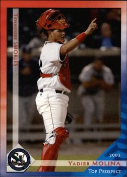 2003 Grandstand Southern League Top Prospects #NNO Yadier Molina Front