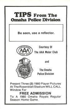 1980 Omaha Royals Police #NNO Craig Chamberlain Back
