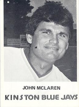 1982 Kelly Studio Kinston Blue Jays #15 John McLaren Front