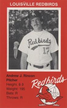 1982 Ehrler's Louisville Redbirds #NNO Andy Rincon Front