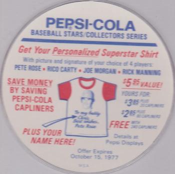 1977 Pepsi-Cola Collection Glove Discs #NNO Fred Lynn Back