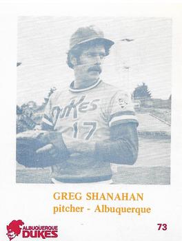 1974 Caruso Albuquerque Dukes #73 Greg Shanahan Front
