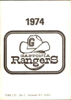 1974 TCMA Gastonia Rangers #NNO Len Barker Back