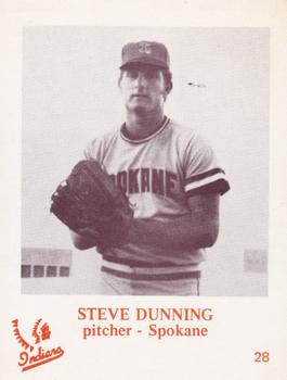 1974 Caruso Spokane Indians #28 Steve Dunning Front