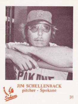 1974 Caruso Spokane Indians #31 Jim Shellenback Front