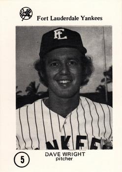 1975 Sussman Fort Lauderdale Yankees #5 Dave Wright Front