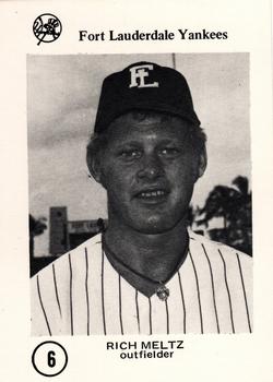 1975 Sussman Fort Lauderdale Yankees #6 Rich Meltz Front