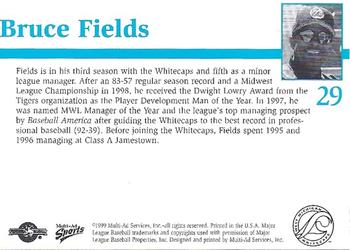 1999 Multi-Ad West Michigan Whitecaps #NNO Bruce Fields Back
