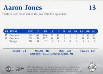 1999 Multi-Ad Tampa Yankees Update #13 Aaron Jones Back
