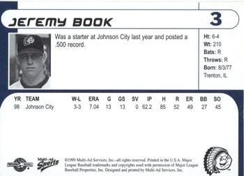 1999 Multi-Ad Peoria Chiefs #3 Jeremy Book Back