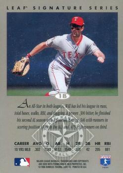 1996 Leaf Signature Series - Autographs Silver #NNO Will Clark Back