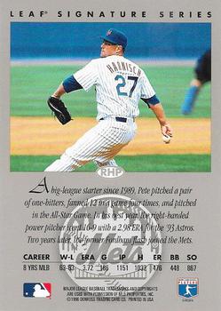 1996 Leaf Signature Series - Autographs Silver #NNO Pete Harnisch Back