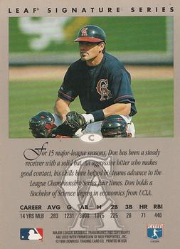 1996 Leaf Signature Series - Autographs Silver #NNO Don Slaught Back