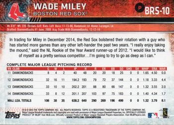 2015 Topps Boston Red Sox #BRS-10 Wade Miley Back