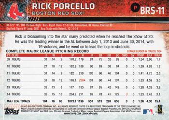 2015 Topps Boston Red Sox #BRS-11 Rick Porcello Back