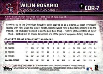 2015 Topps Colorado Rockies #COR-7 Wilin Rosario Back