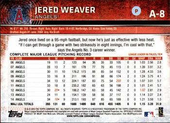 2015 Topps Los Angeles Angels #A-8 Jered Weaver Back