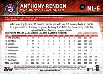 2015 Topps National League All-Stars #NL-6 Anthony Rendon Back