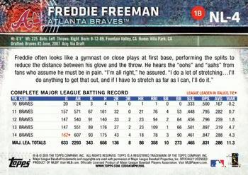 2015 Topps National League All-Stars #NL-4 Freddie Freeman Back