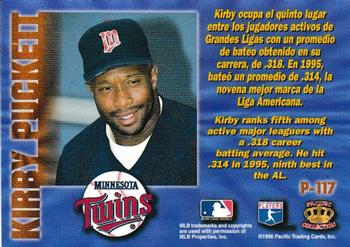 1996 Pacific Prism - Gold #P-117 Kirby Puckett Back