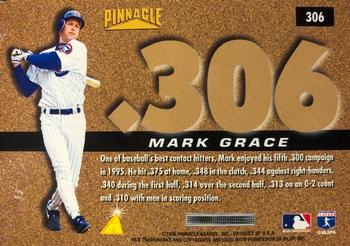 1996 Pinnacle - Foil #306 Mark Grace Back