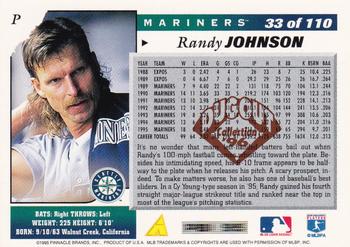 1996 Score - Dugout Collection Artist's Proofs (Series One) #33 Randy Johnson Back