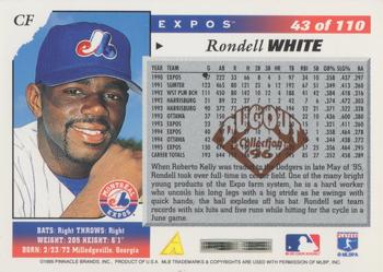 1996 Score - Dugout Collection Artist's Proofs (Series One) #43 Rondell White Back