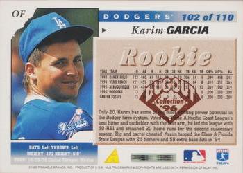 1996 Score - Dugout Collection Artist's Proofs (Series One) #102 Karim Garcia Back
