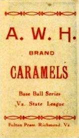 1910 A.W.H. Caramels Virginia League #NNO Shag Shaughnessy Back